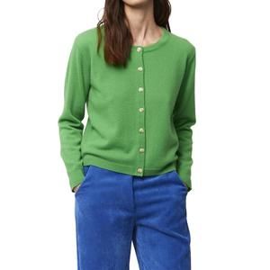 NEW ALDO MARTINS crewneck cashmere cardigan in green